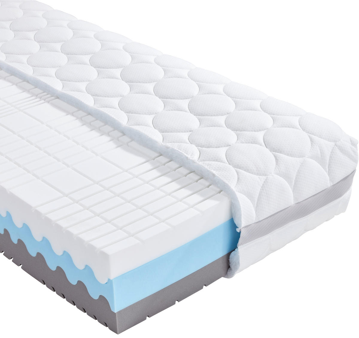 Komfortschaummatratze 80/200 cm, Höhe ca.: 27 cm, H3 + H4 = fest + sehr fest, 7-Zonen - Weiß, Textil (80/200cm) - Primatex Deluxe