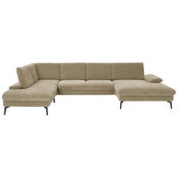 WOHNLANDSCHAFT in Webstoff Beige  - Beige/Schwarz, Design, Textil/Metall (208/354/157cm) - Dieter Knoll
