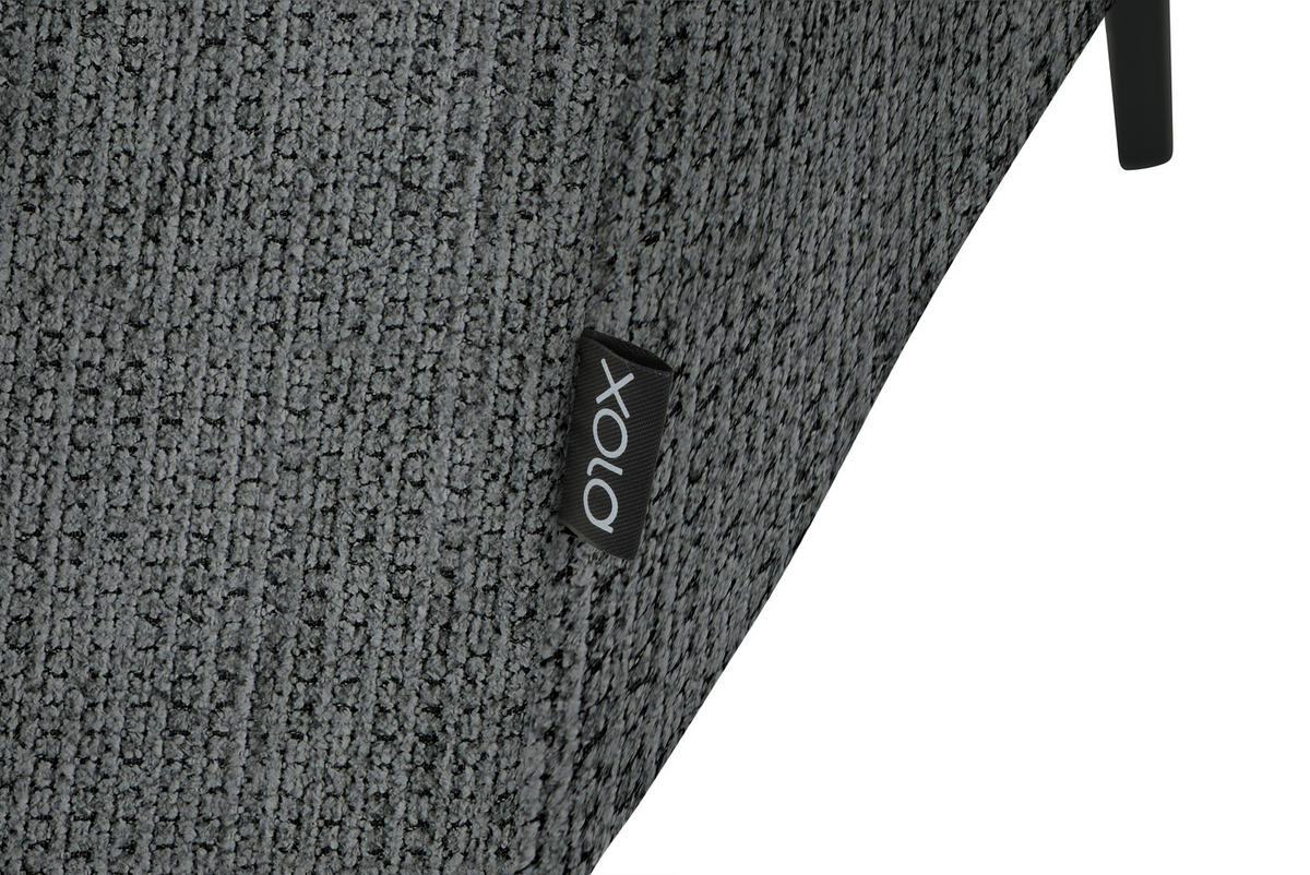 ECKSOFA in Webstoff Dunkelgrau  205/280 cm  - Dunkelgrau/Schwarz, Design, Textil/Metall (205/280cm) - Xora