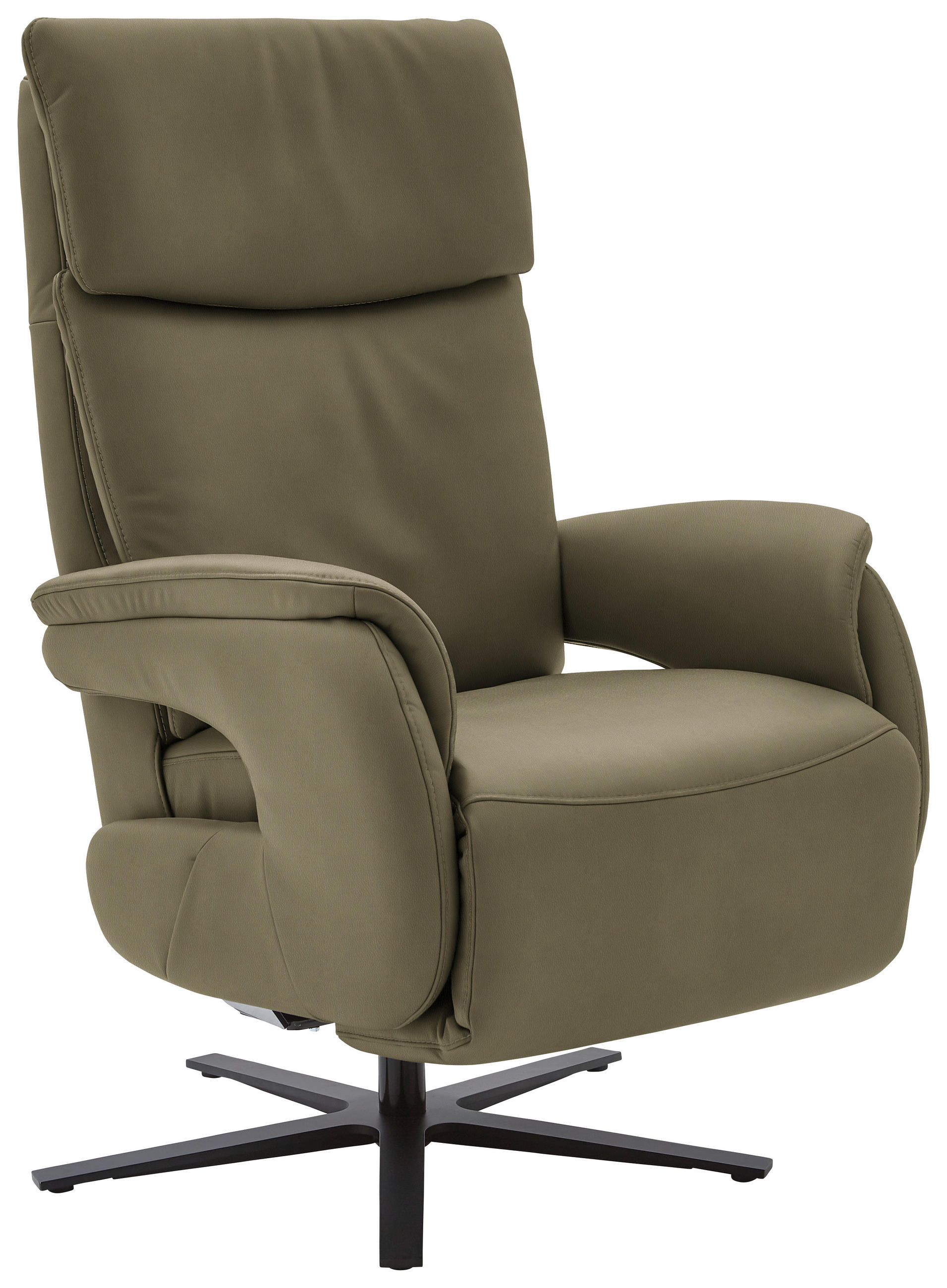 RELAXSESSEL in Leder Olivgrün  - Schwarz/Olivgrün, Design, Leder/Metall (70/117/85cm) - Dieter Knoll
