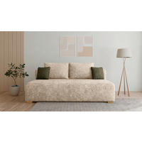 SCHLAFSOFA MOSS Dunkelgrün, Beige  inkl. Rückenkissen, Schlaffunktion, Stauraum  - Dunkelgrün/Beige, Design, Holzwerkstoff/Kunststoff (200/90/100cm) - MID.YOU