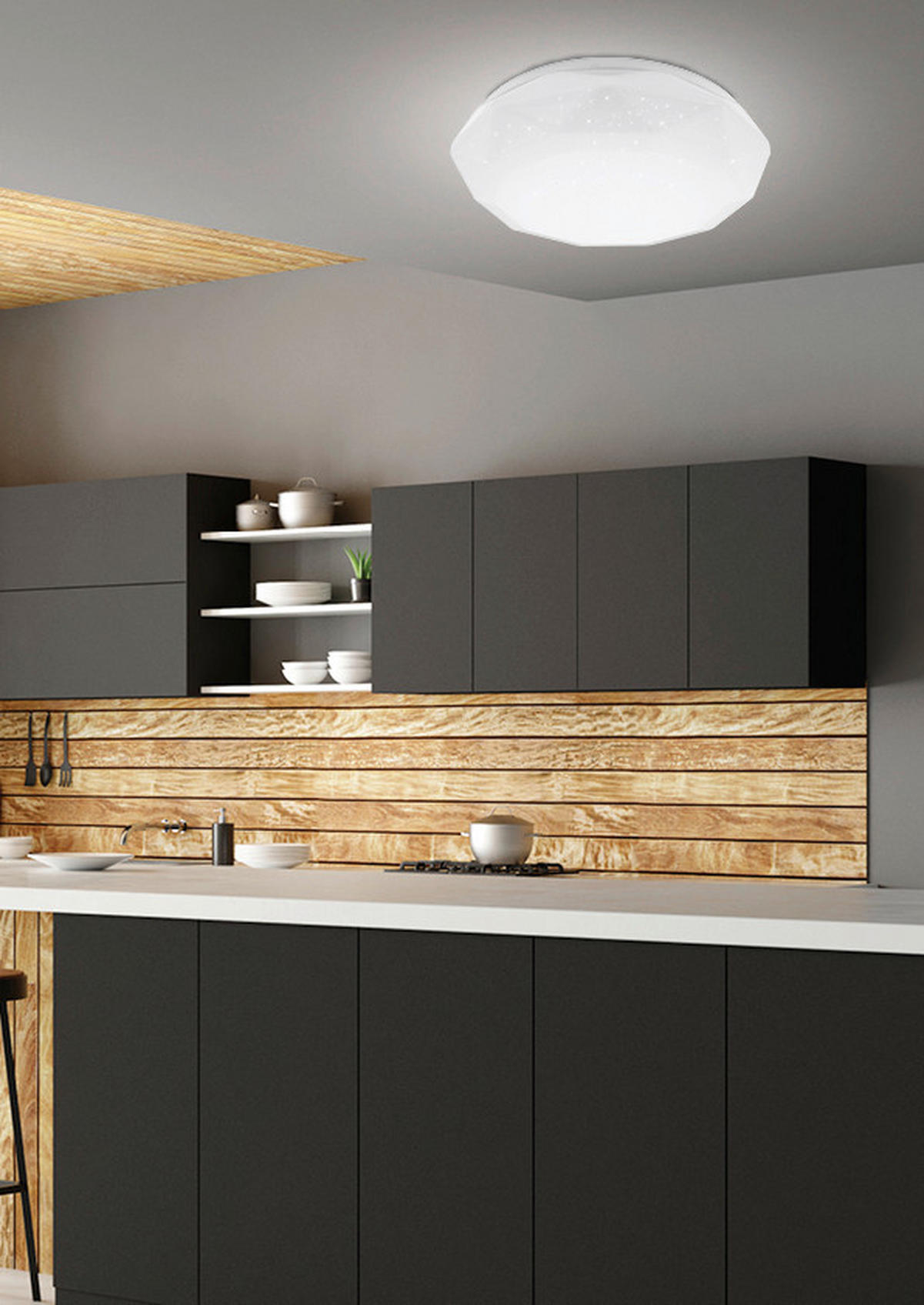 LED-DECKENLEUCHTE 34/34/9 cm   - Weiß, Basics, Metall (34/34/9cm)