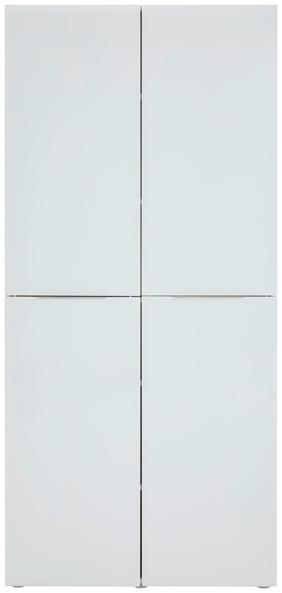 MEHRZWECKSCHRANK 91/196/40,5 cm  in Weiß  - Weiß Hochglanz/Alufarben, Design, Glas/Holzwerkstoff (91/196/40,5cm) - Voleo