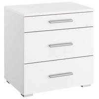 NACHTKÄSTCHEN 47/52/42 cm  in Weiss  - Weiss/Alufarben, Konventionell, Holzwerkstoff/Kunststoff (47/52/42cm) - Rauch Möbel