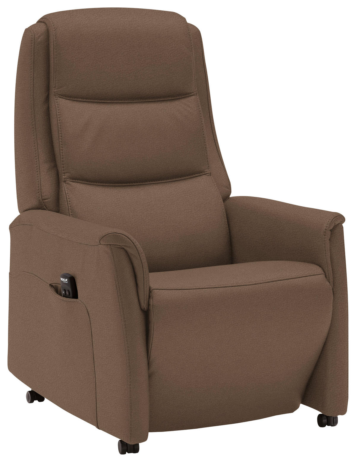 FERNSEHSESSEL Valdera  mit Relaxfunktion, Aufstehhilfe, Rücken echt Echtleder Graubraun  - Graubraun/Schwarz, KONVENTIONELL, Leder/Kunststoff (70/107/88cm) - Livetastic