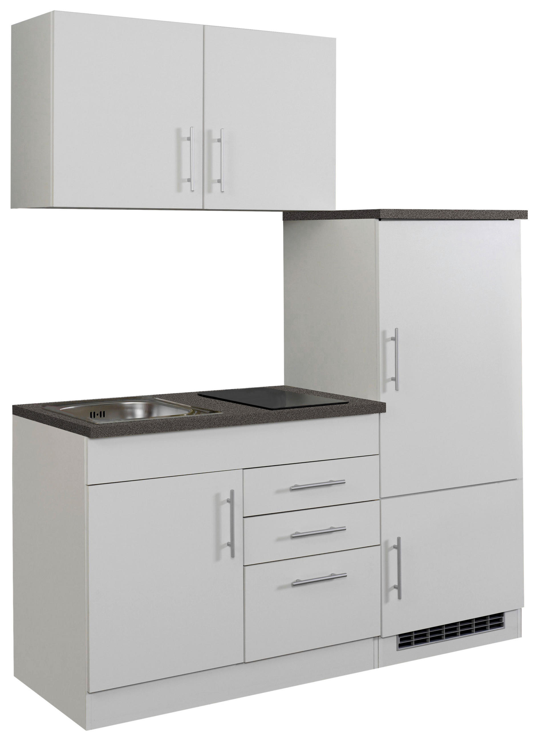 KÜCHENBLOCK 160 cm   in Weiß  - Chromfarben/Graphitfarben, MODERN, Holzwerkstoff/Metall (160cm) - Held