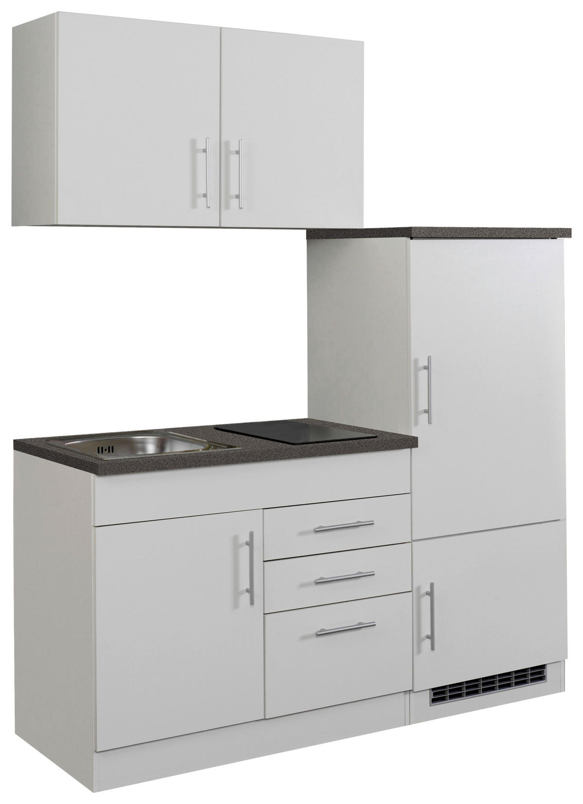 KÜCHENBLOCK 160 cm   in Weiss  - Chromfarben/Weiss, Modern, Holzwerkstoff/Metall (160cm) - Held