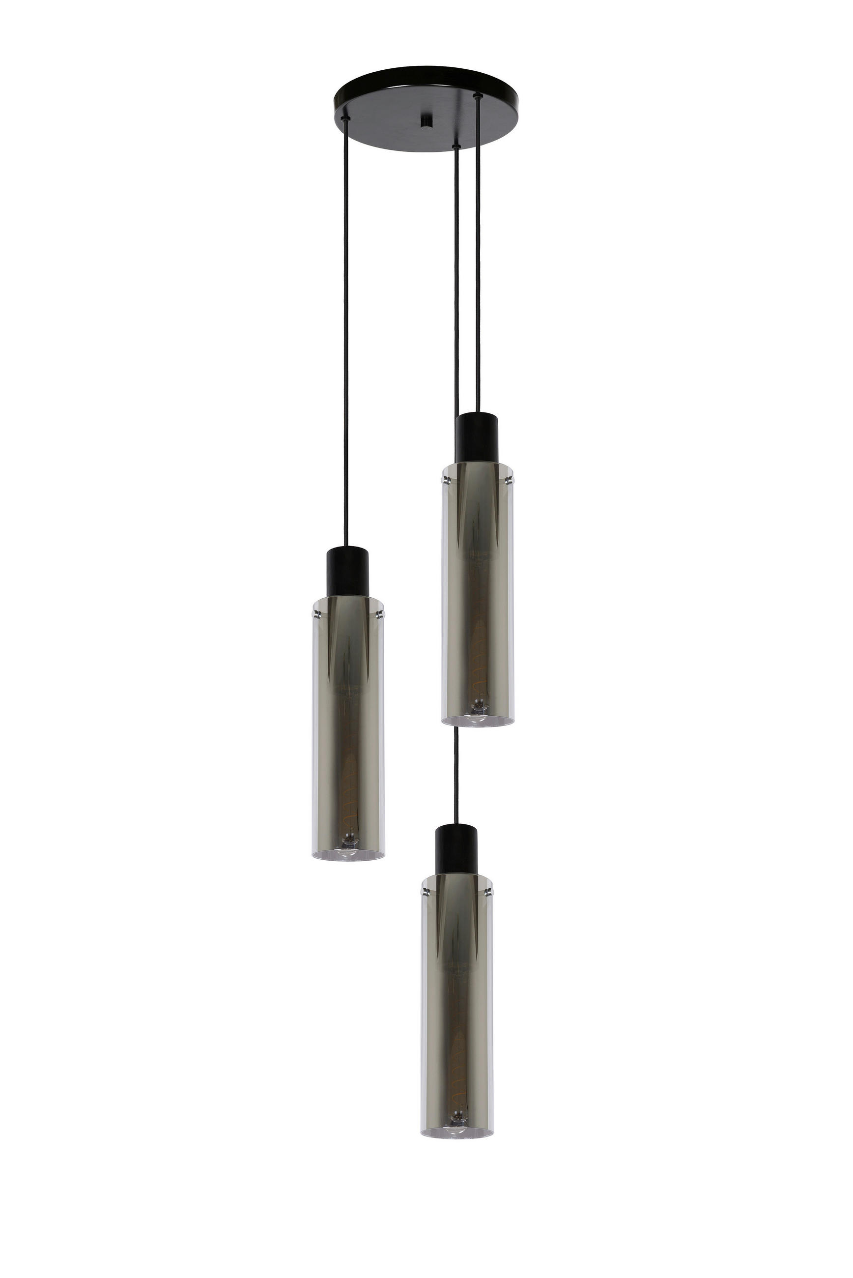 HÄNGELEUCHTE Orlando 32/32/172 cm  - Hellgrau, Design, Glas (32/32/172cm) - Lucide
