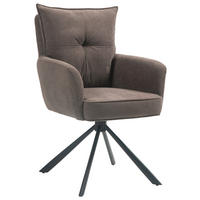 ARMLEHNSTUHL  in Eisen Cord  - Dunkelbraun/Schwarz, Design, Textil/Metall (60/95/67cm) - Novel