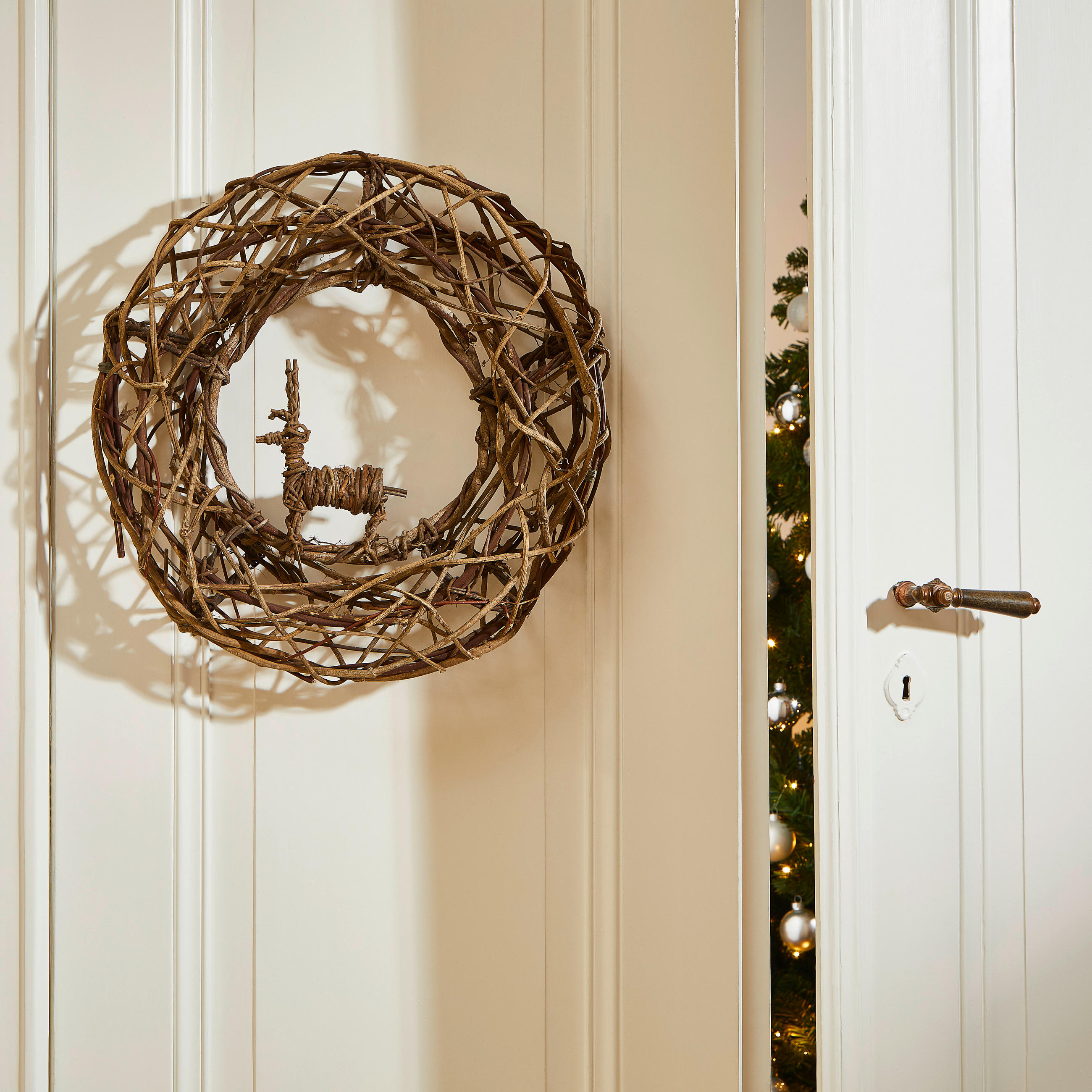 TÜRKRANZ 48/12 cm   - Braun/Naturfarben, Trend, Holz (48/12cm) - X-Mas