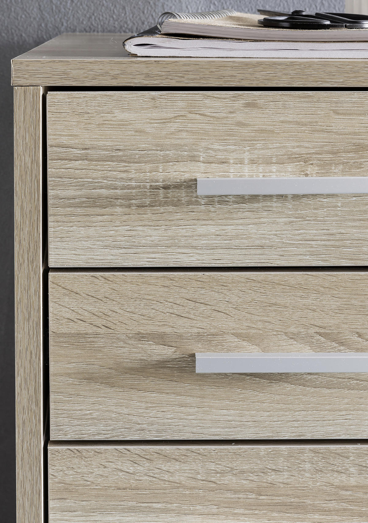 POJÍZDNÝ KONTEJNER, 33/63/38 cm - barvy stříbra/barvy dubu, Konvenční, kompozitní dřevo/plast (33/63/38cm) - MID.YOU
