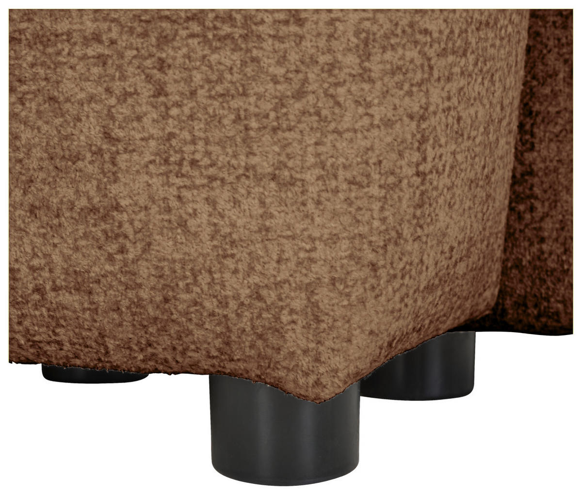 ECKSOFA Braun Mikrofaser  - Schwarz/Braun, KONVENTIONELL, Kunststoff/Textil (169/295cm) - Carryhome