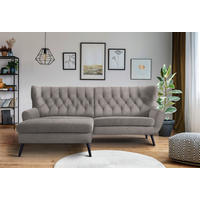 ECKSOFA  in Webstoff Taupe  165/237 cm  - Taupe/Schwarz, Design, Holz/Textil (165/237cm) - Stylife