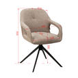 ARMLEHNSTUHL  in Eisen Webstoff  - Schwarz/Cappuccino, Design, Textil/Metall (59,5/85,5/61,5cm) - Novel