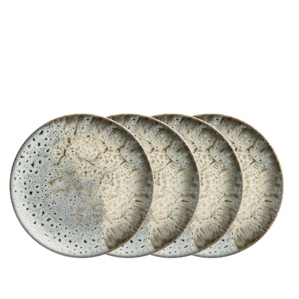 DESSERTTELLERSET Grau 4-teilig CARELLIA  - Grau, Basics, Keramik (23/2,4cm) - Mäser