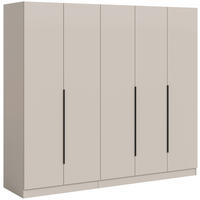 DREHTÜRENSCHRANK  in Kaschmir  - Kaschmir/Schwarz, MODERN, Holzwerkstoff/Kunststoff (200/181/52cm) - Livetastic