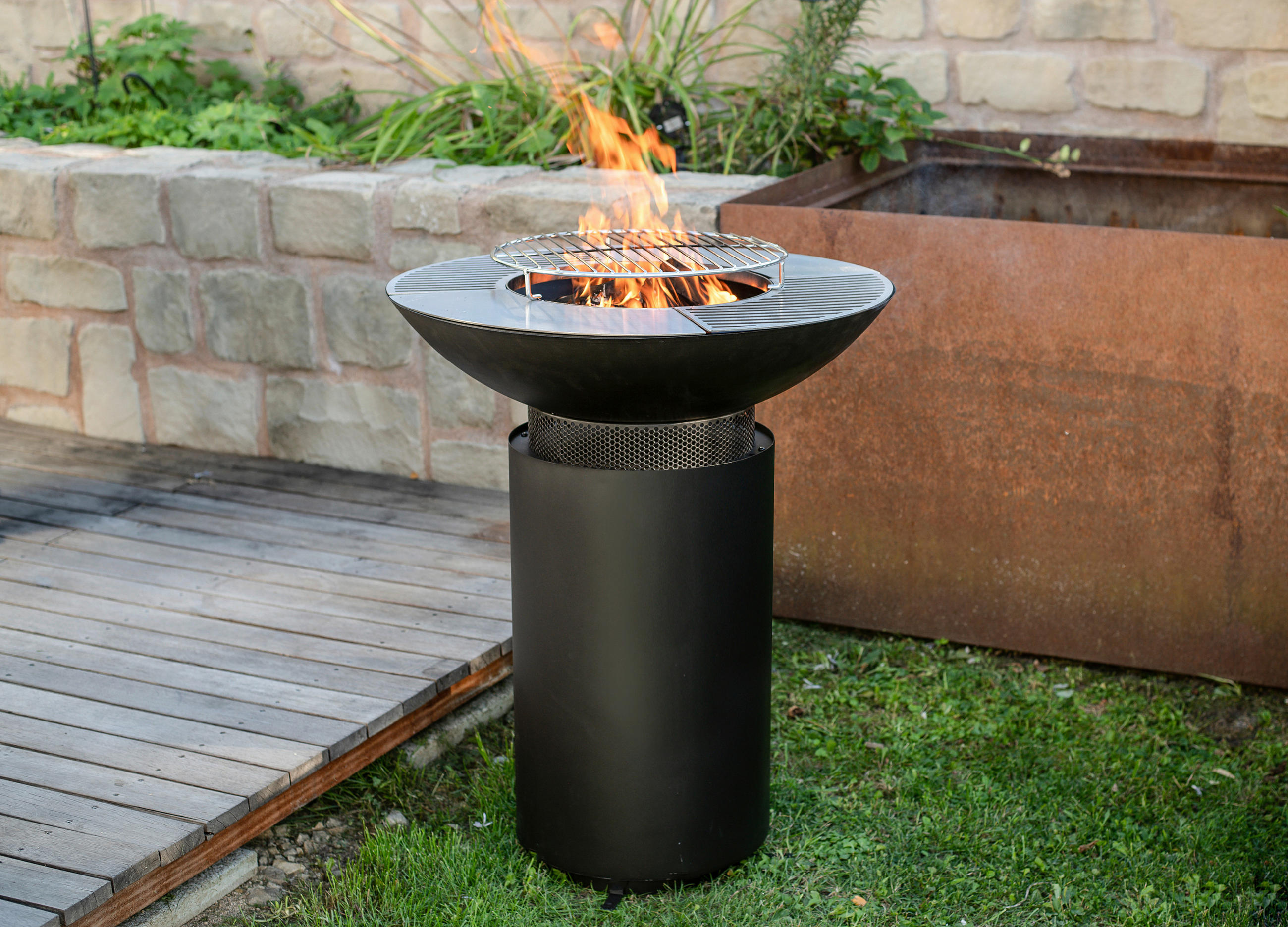 GRILLSCHALE - Schwarz, KONVENTIONELL, Metall (75/94/75cm)
