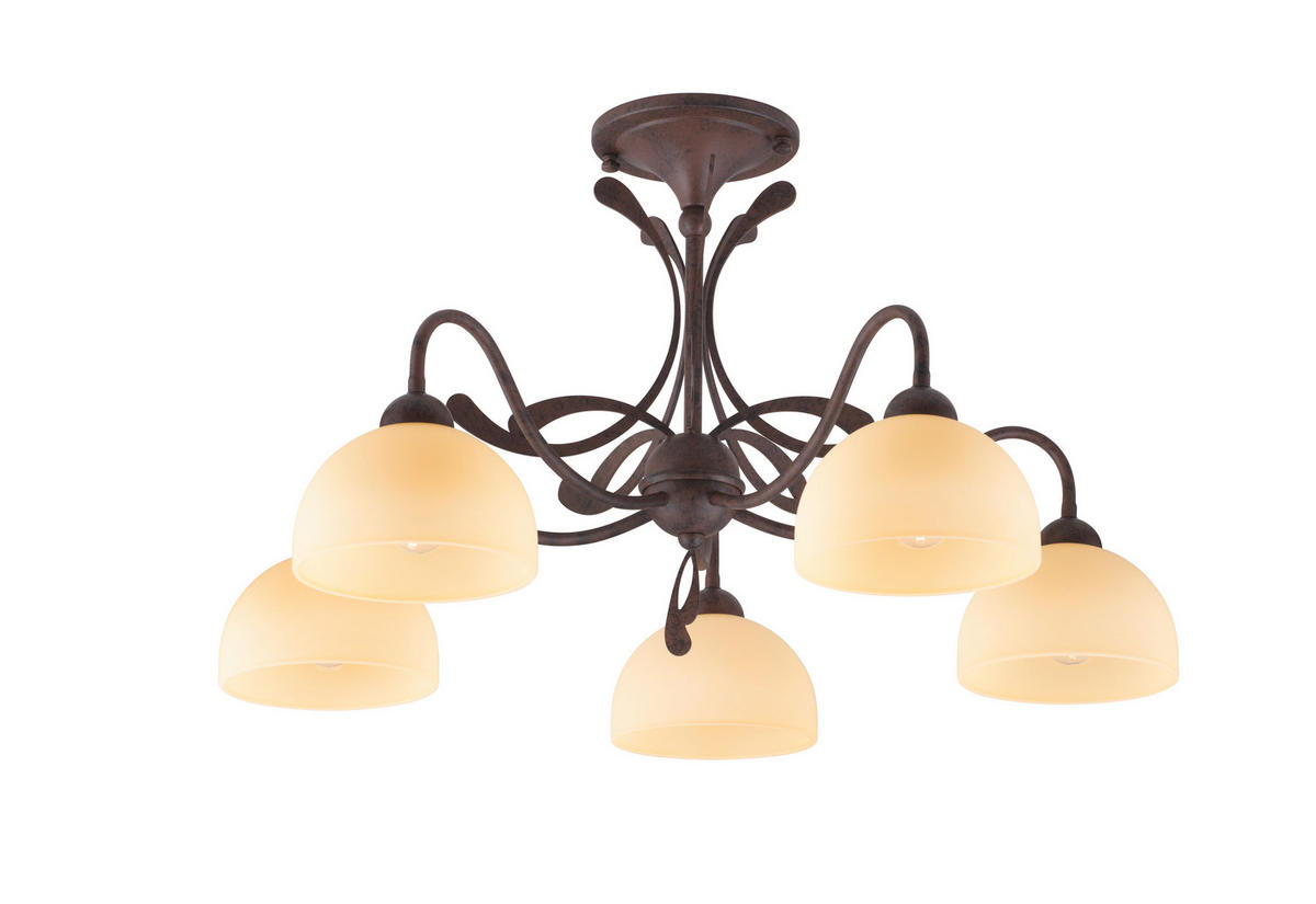 DECKENLEUCHTE  70/40 cm    - Creme/Weiß, KONVENTIONELL, Glas/Metall (70/40cm)