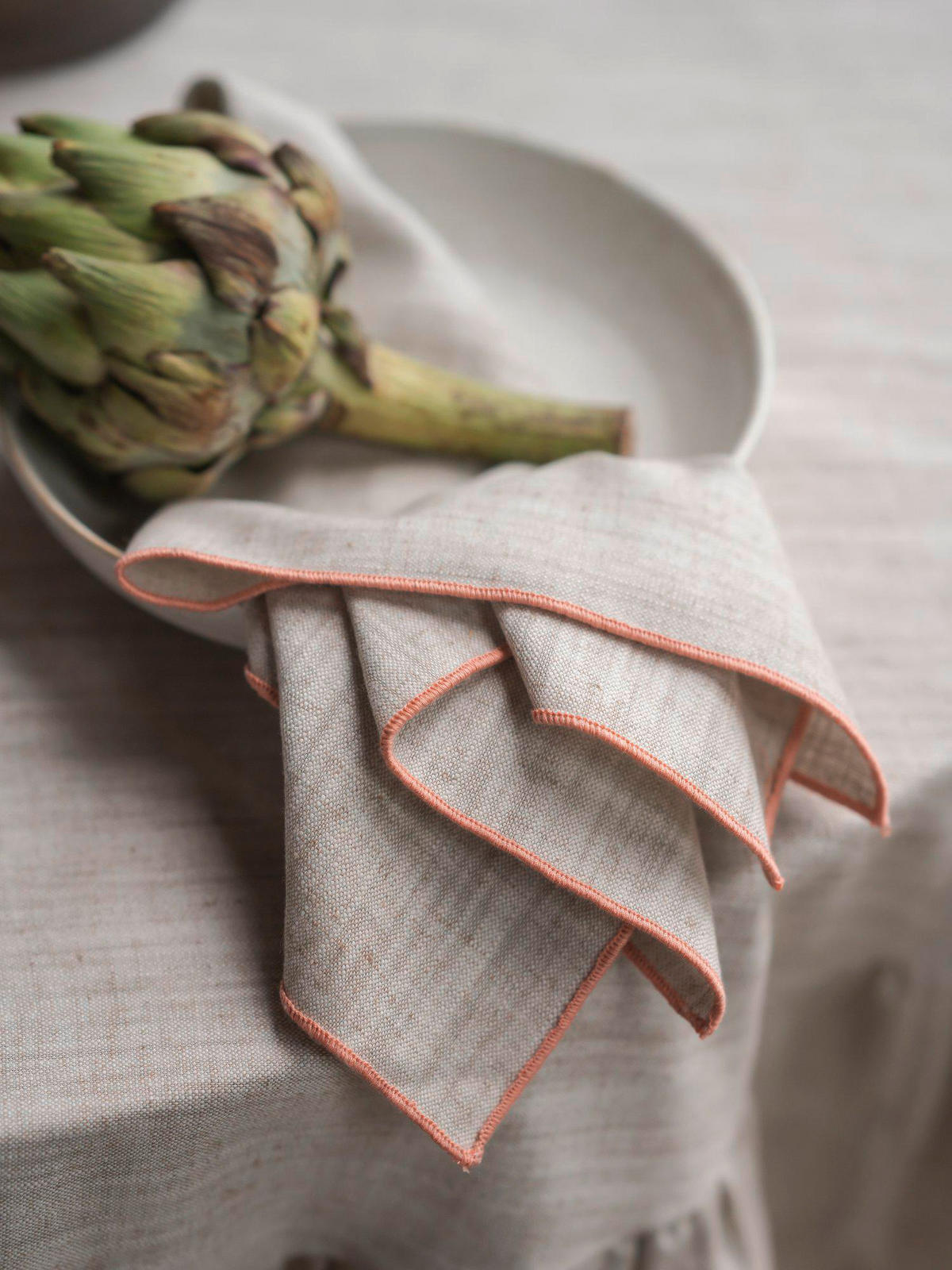 STOFFSERVIETTE  45/45 cm   - Beige/Orange, Basics, Textil (45/45cm)