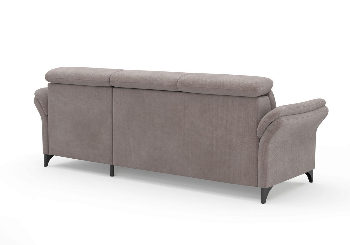 ECKSOFA GLENDALE E Taupe Flachgewebe  - Taupe/Schwarz, KONVENTIONELL, Textil/Metall (253/166cm) - Sit & More