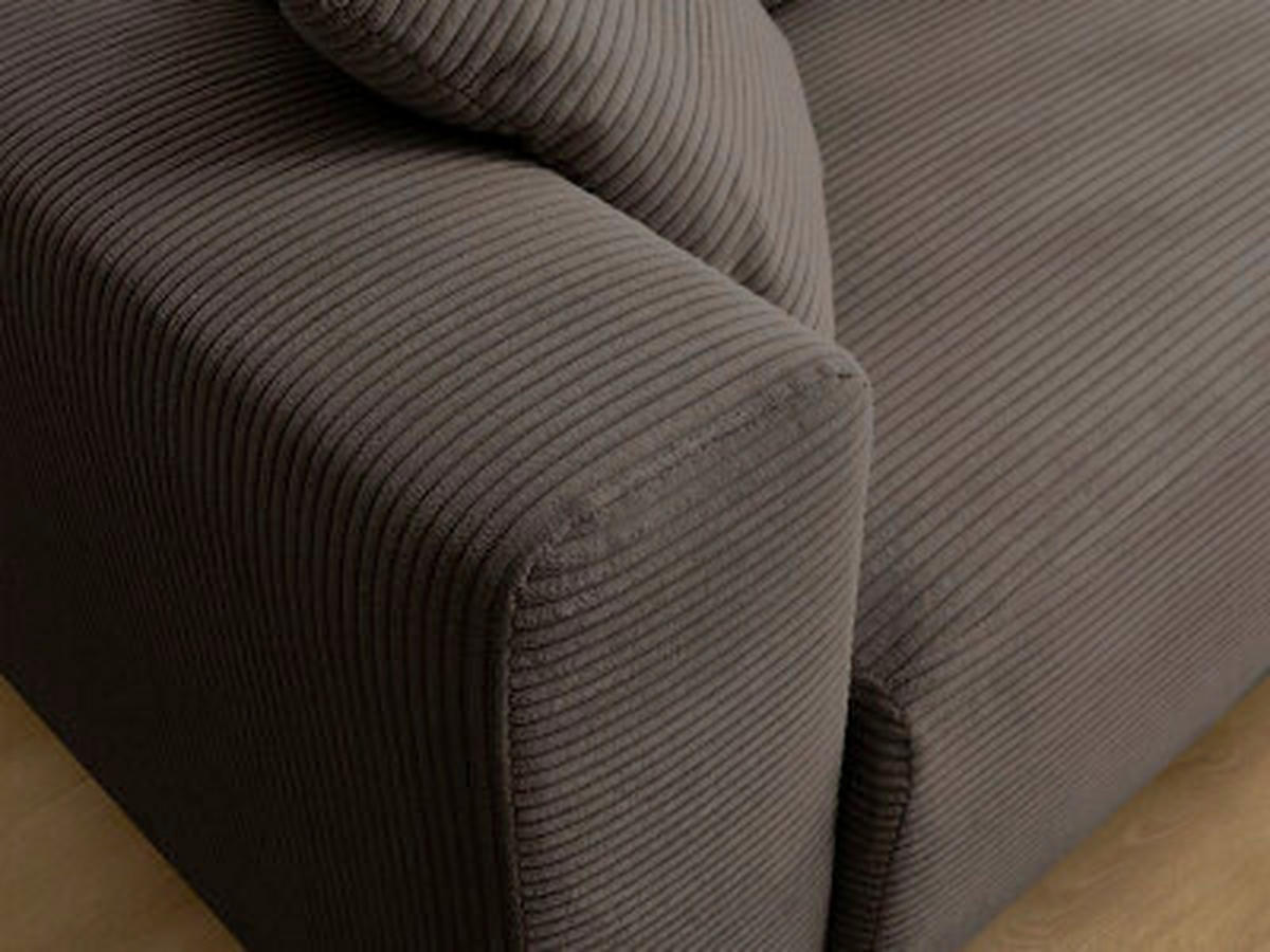 ECKSOFA Ottomane rechts  ATILLA Taupe Cord  - Taupe/Schwarz, MODERN, Kunststoff/Textil (244/149cm)