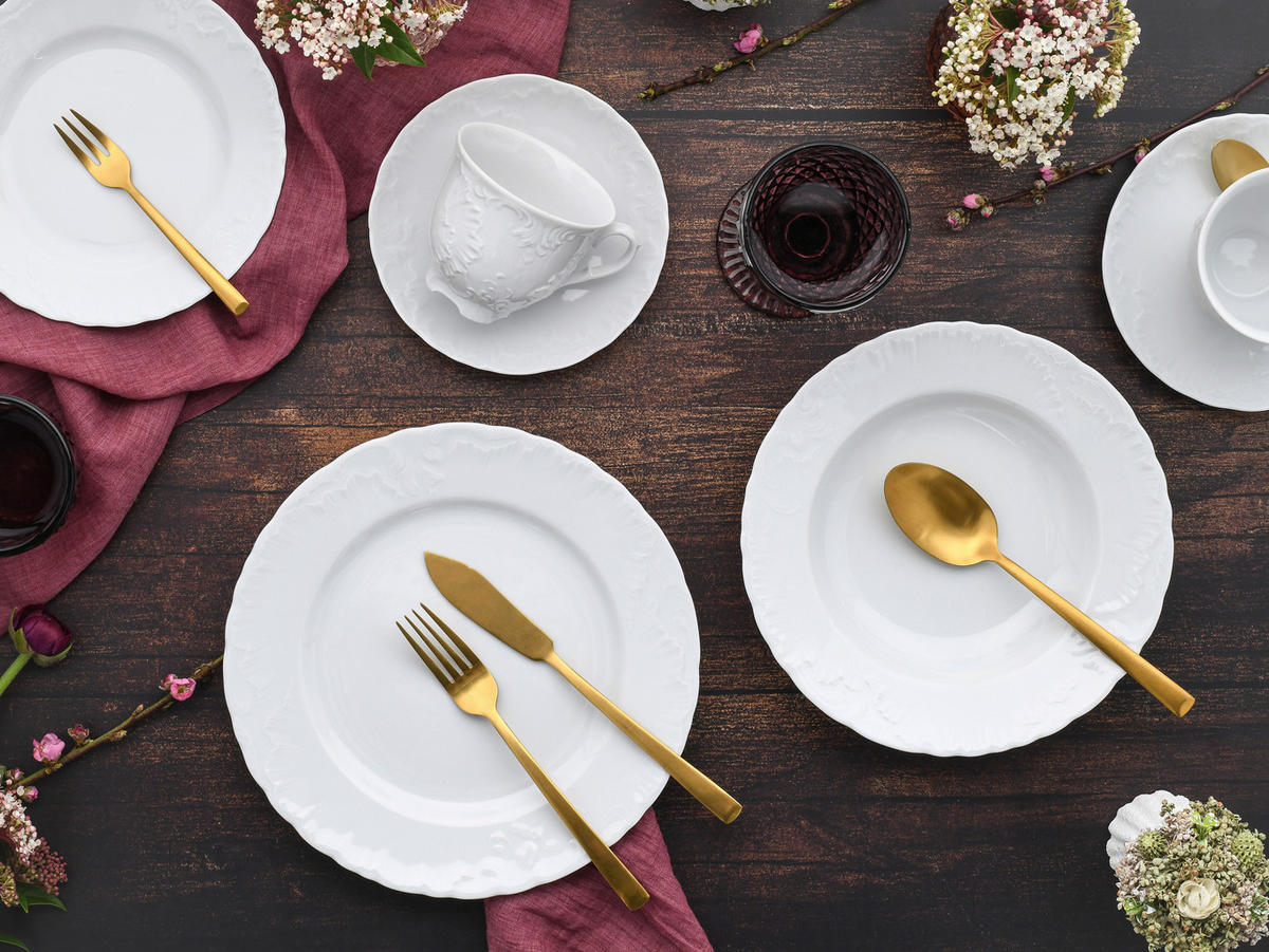 KOMBISERVICE Rokoko weiss 30-teilig  - Weiß, Basics, Keramik - Creatable