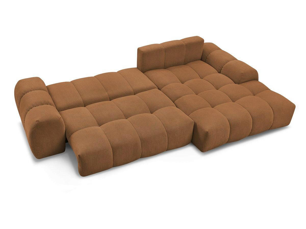 ECKSCHLAFSOFA EVEREST  mit Rücken echt, Armteil links, Armteil rechts Flachgewebe Orange  - Schwarz/Orange, MODERN, Kunststoff/Textil (318/180cm) - Livetastic