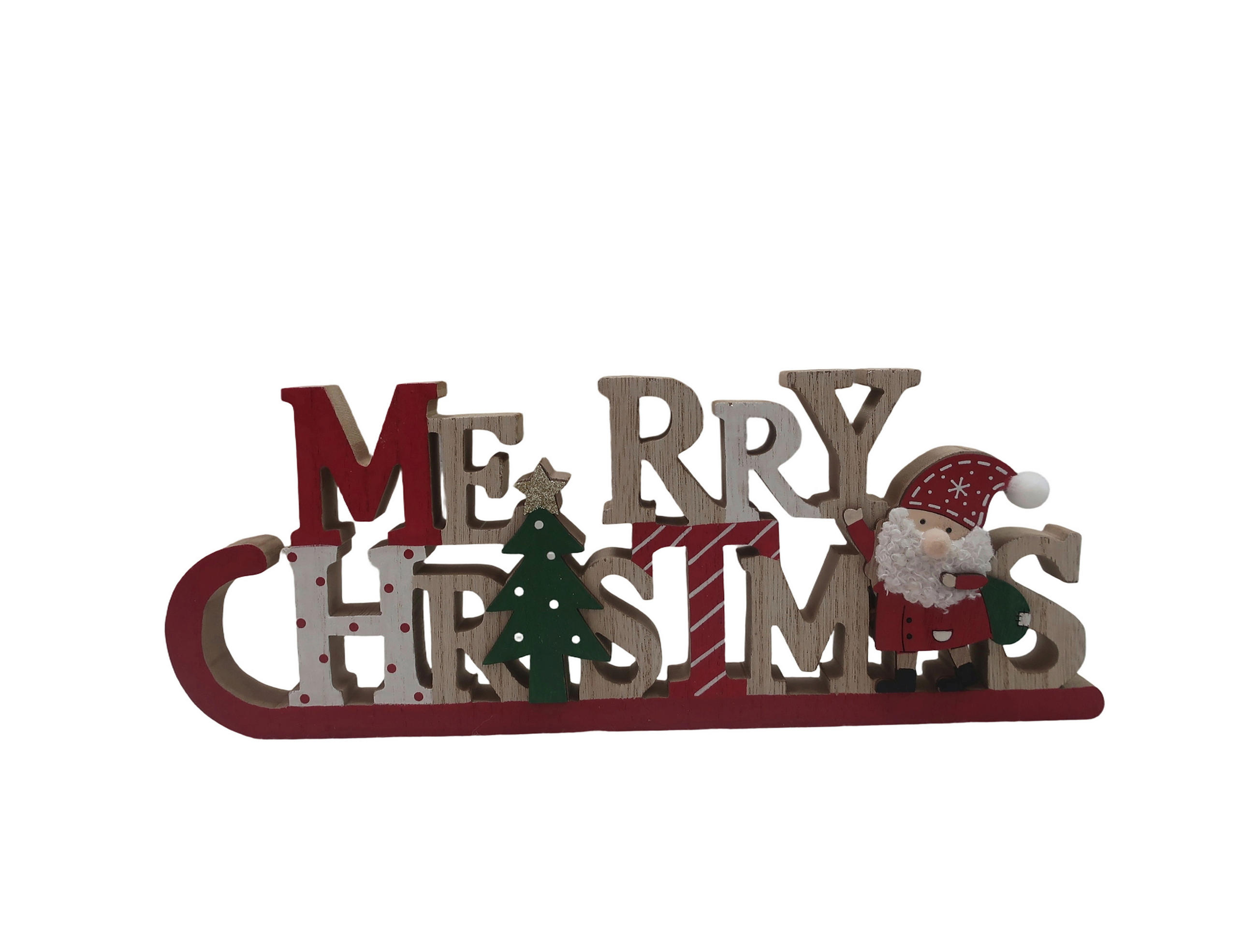 DEKOSCHLITTEN - Ecru/Rot, LIFESTYLE, Holzwerkstoff/Textil (30,5/2/11,5cm) - X-Mas