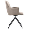 ARMLEHNSTUHL  in Eisen Mikrofaser  - Taupe/Schwarz, Design, Textil/Metall (59/89,5/63cm) - Novel