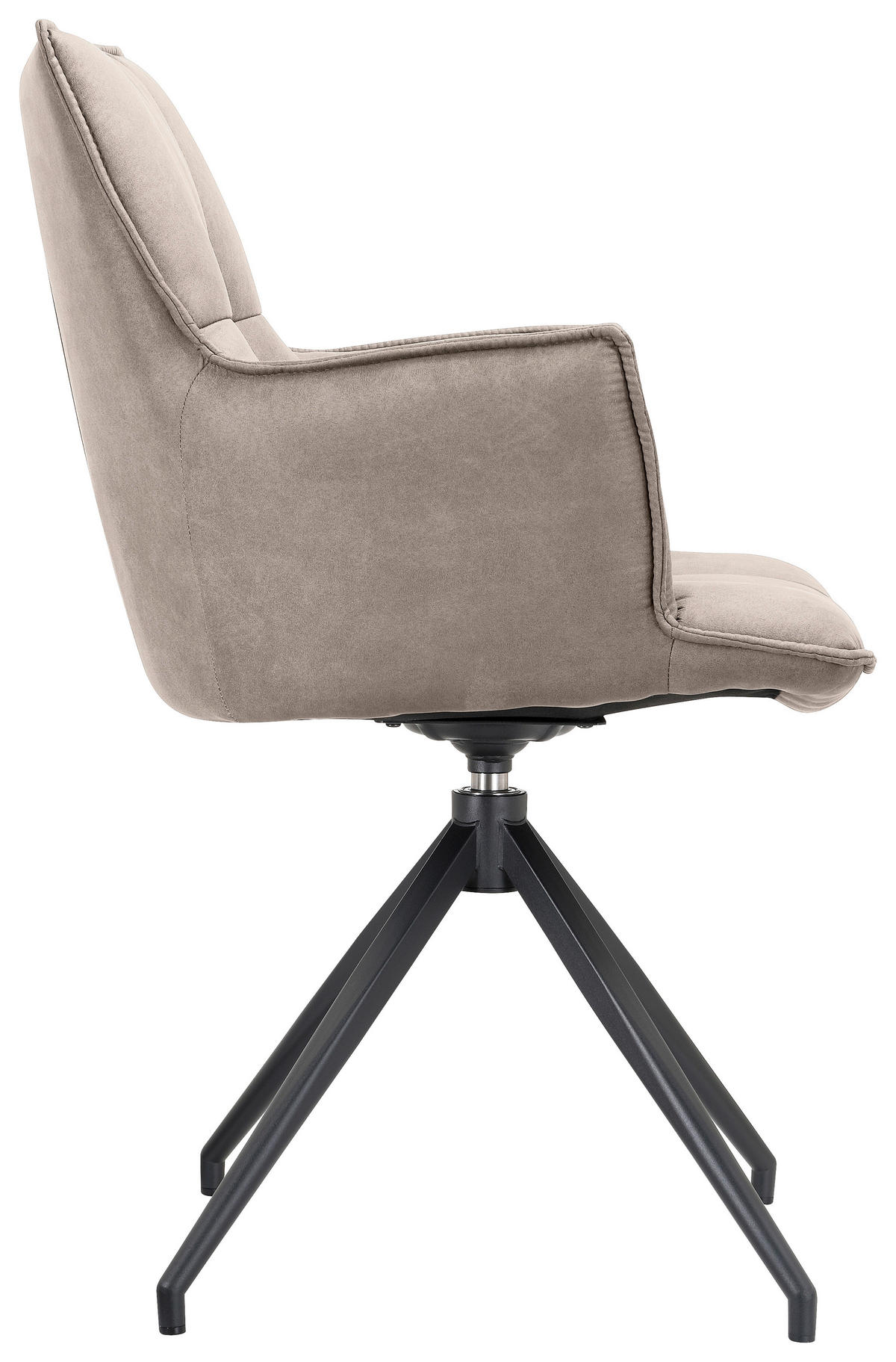 ARMLEHNSTUHL  in Eisen Mikrofaser  - Taupe/Schwarz, Design, Textil/Metall (59/89,5/63cm) - Novel