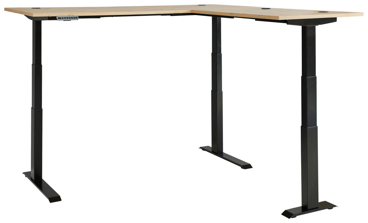 SAROKÍRÓASZTAL  - grafitszürke/Artisan tölgy, Modern, faalapú anyag/fém (185/64/177cm) - Voleo