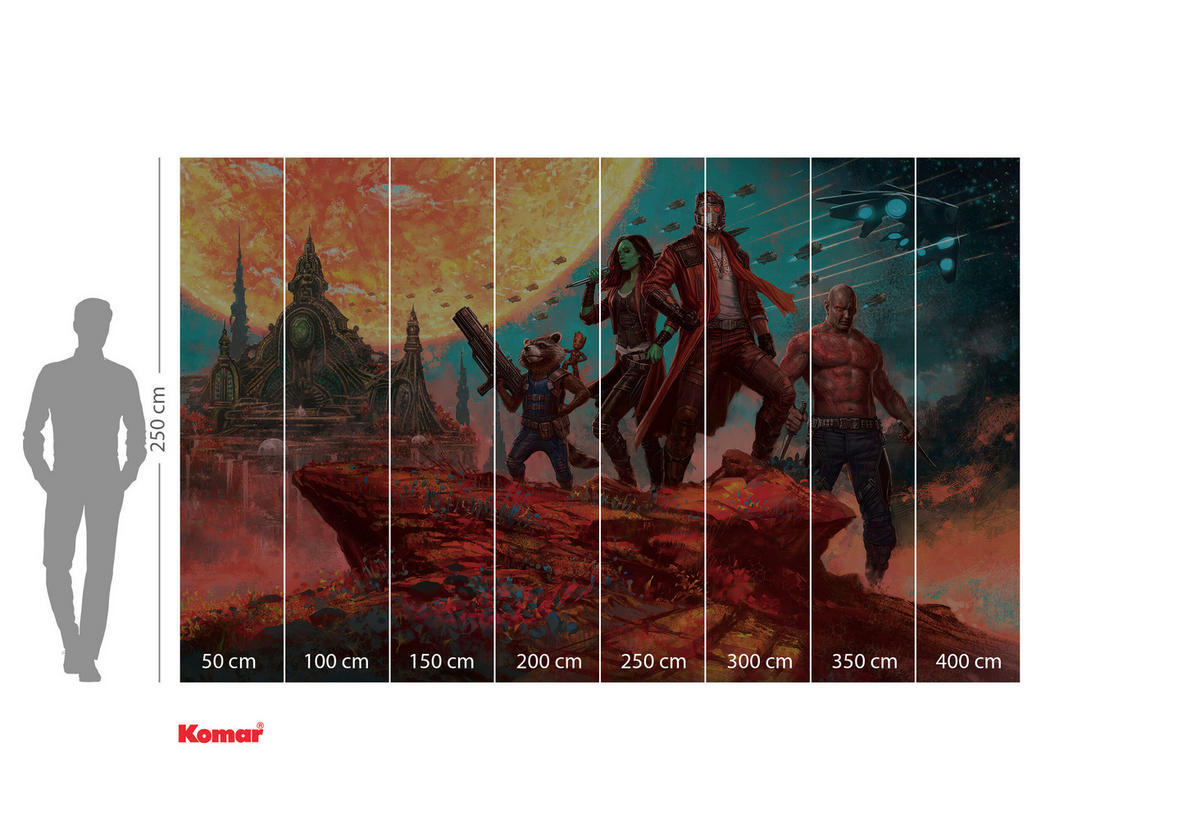 FOTOTAPETE GUARDIANS OF THE GALAXY  - Naturfarben, Design, Textil (400/250cm) - Marvel
