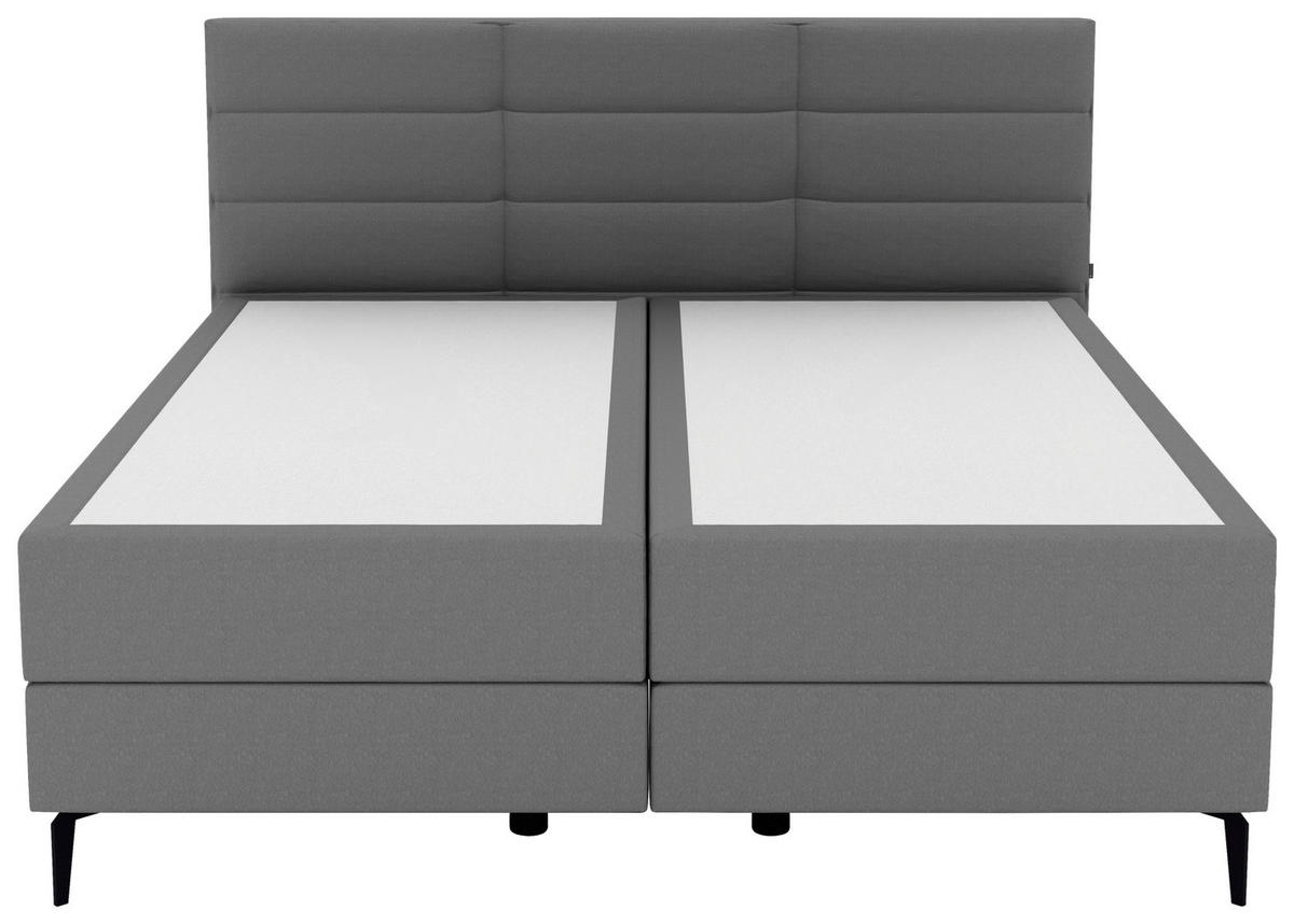 BOXSPRINGBETT 180/200 cm  in Grau  - Schwarz/Grau, KONVENTIONELL, Holzwerkstoff/Kunststoff (180/200cm) - Musterring