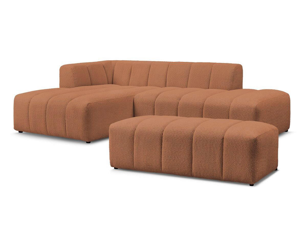 ECKSOFA  ANNECY Orange Bouclé  - Schwarz/Orange, MODERN, Kunststoff/Textil (170/262cm)