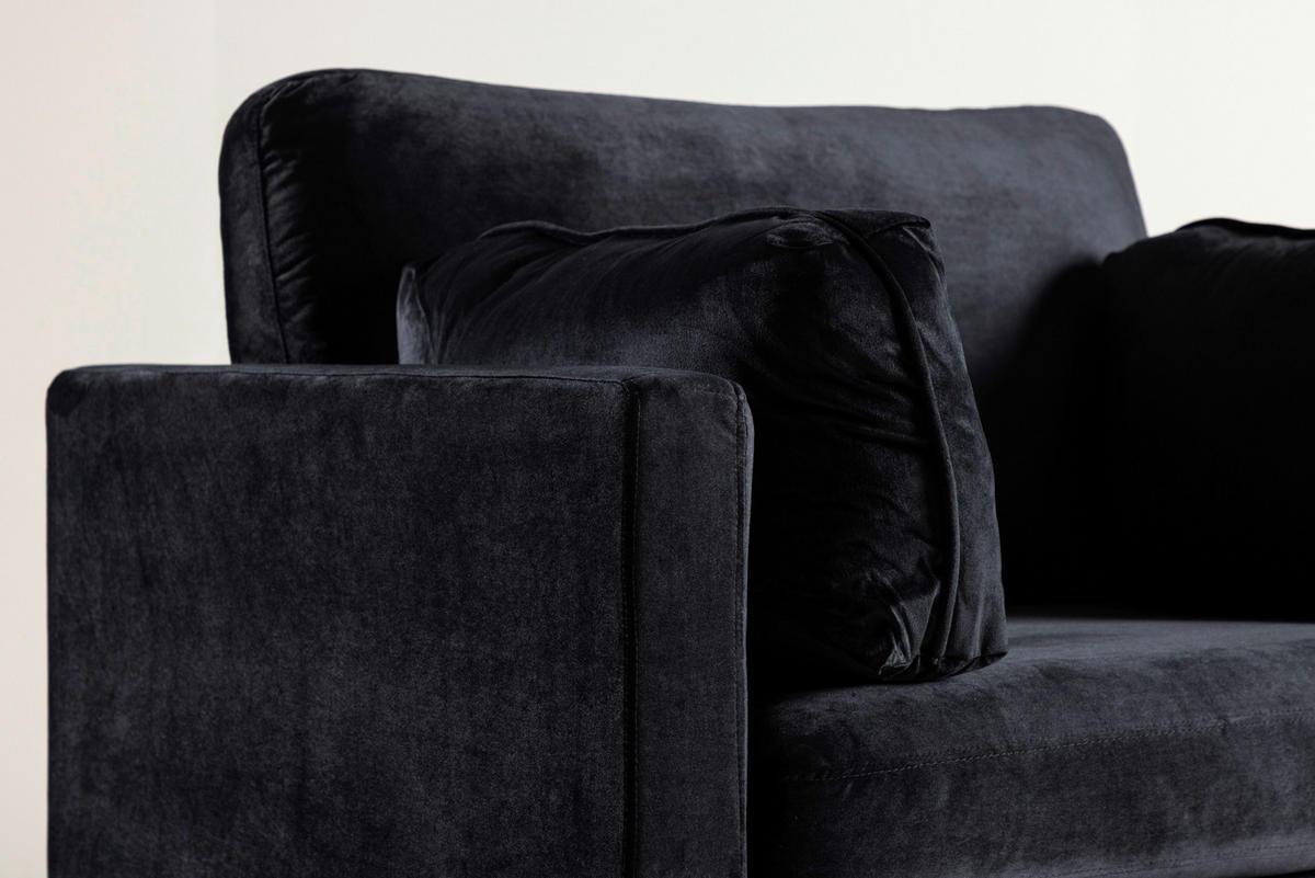 FÅTÖLJ i metall, textil svart, ljusbrun  - ljusbrun/svart, Design, metall/textil (110/84/86cm) - Livetastic