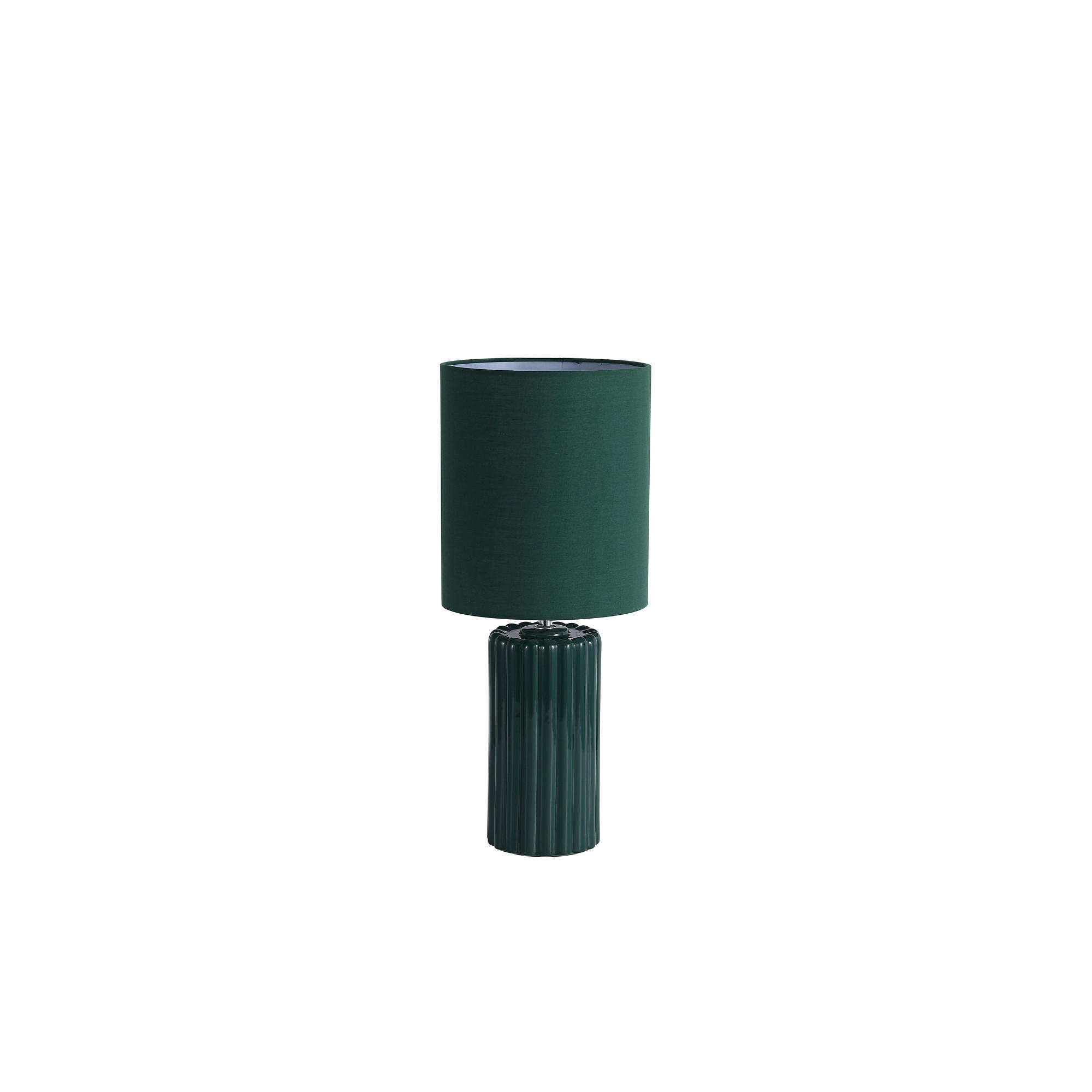 TISCHLEUCHTE Groove 22/25 cm  - Chromfarben/Olivgrün, Design, Keramik/Metall (22/25cm)