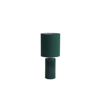 TISCHLEUCHTE Groove 22/25 cm  - Chromfarben/Olivgrün, Design, Keramik/Metall (22/25cm)