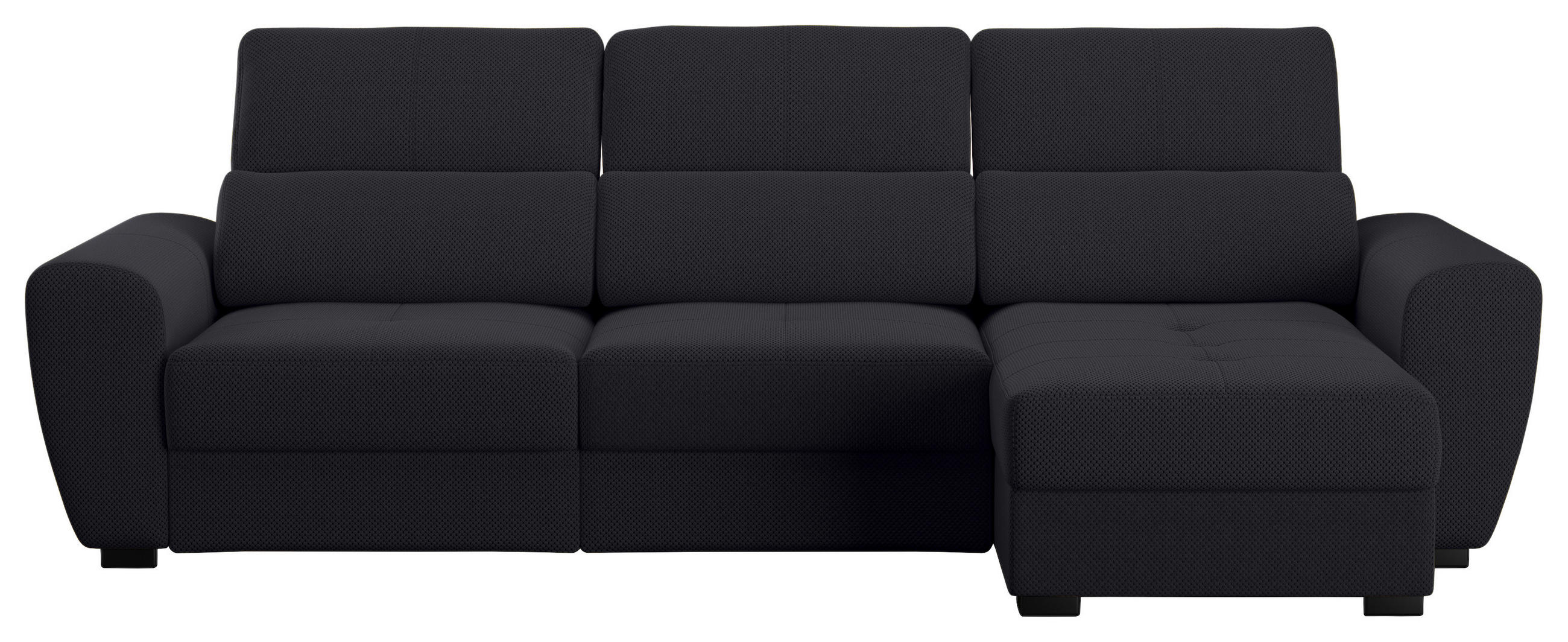 ECKSOFA in Velours Anthrazit  - Anthrazit/Schwarz, Konventionell, Kunststoff/Textil (285/177cm) - MID.YOU