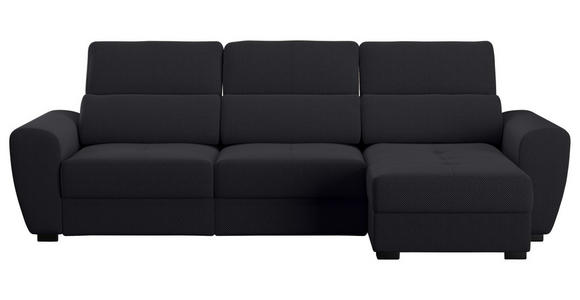 ECKSOFA in Velours Anthrazit  - Anthrazit/Schwarz, KONVENTIONELL, Kunststoff/Textil (285/177cm) - Carryhome