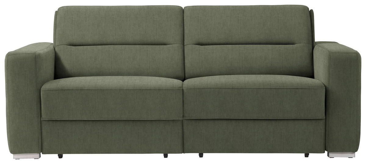 SCHLAFSOFA Olivgrün  - Olivgrün, KONVENTIONELL, Textil/Metall (202/86/92cm) - Sedda