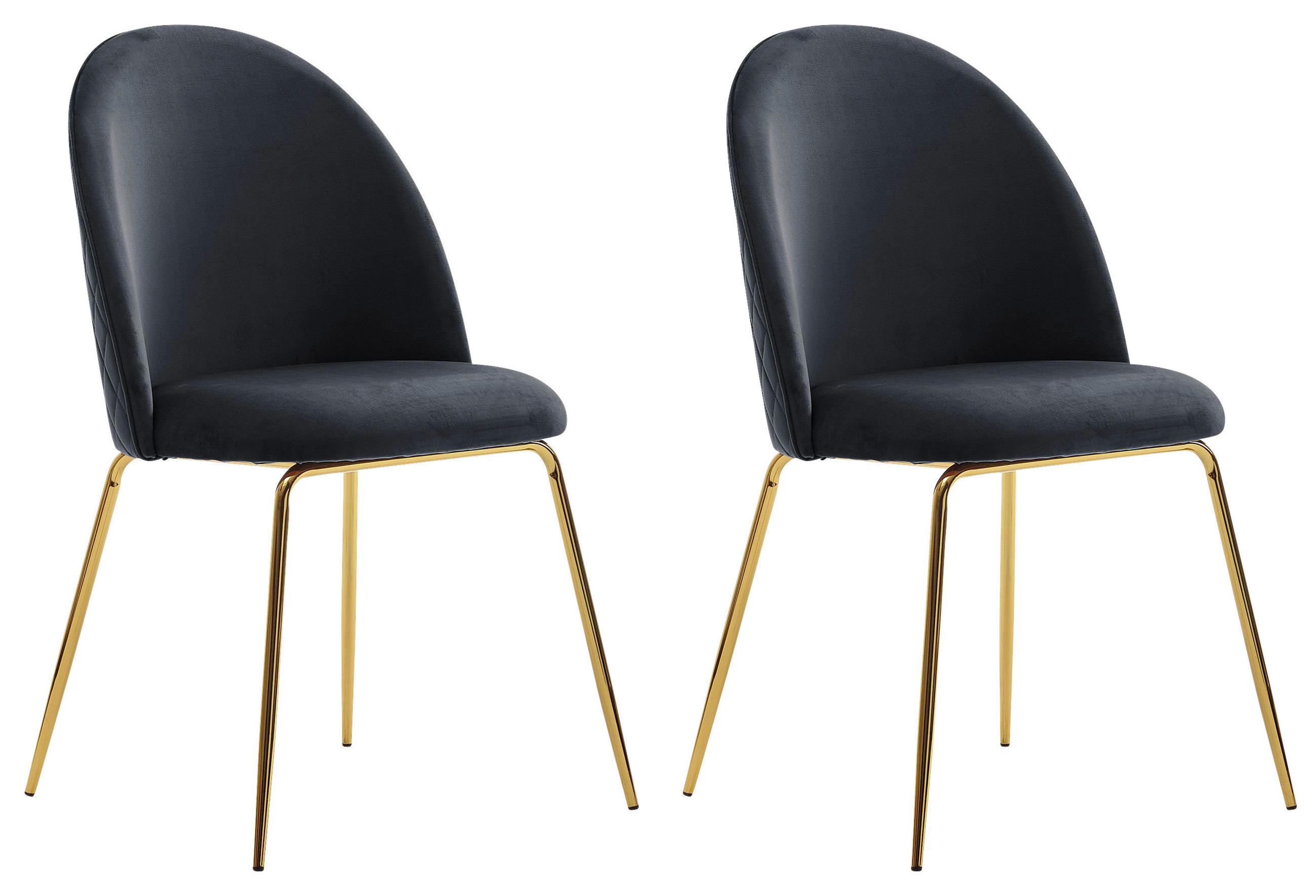 STOL, tekstil črna  - zlate barve/črna, Design, kovina/tekstil (53/86/50cm) - MID.YOU
