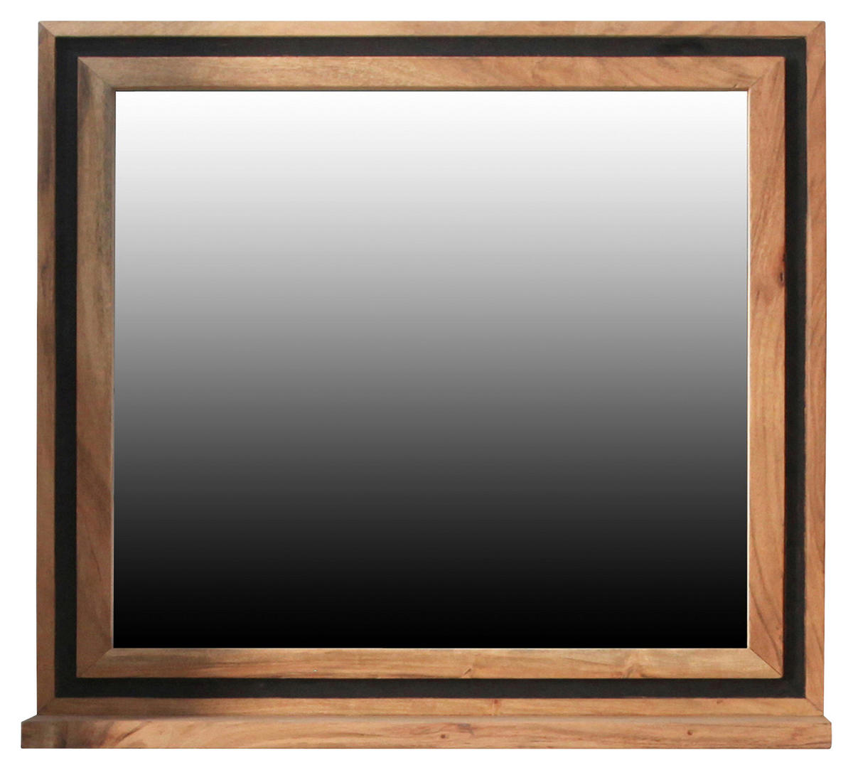 BADEZIMMERSPIEGEL 70/72,5/12 cm  - Schwarz/Akaziefarben, KONVENTIONELL, Glas/Holz (70/72,5/12cm) - Landscape