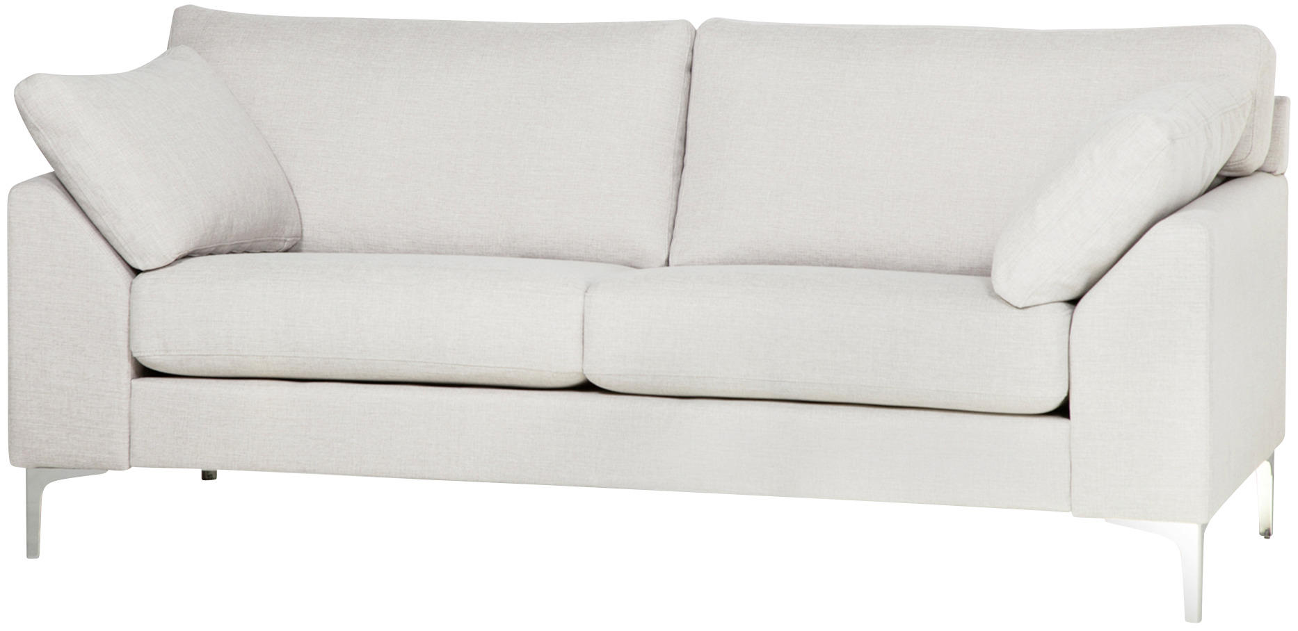 SOFFA i flatväv sandfärgad  - sandfärgad/kromfärg, Klassisk, metall/trä (186/84/85cm) - Best Price