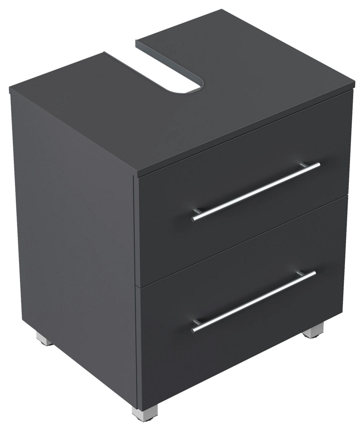 WASCHBECKENUNTERSCHRANK 55/63/41,6 cm  - Silberfarben/Graphitfarben, MODERN, Holzwerkstoff/Metall (55/63/41,6cm) - MID.YOU