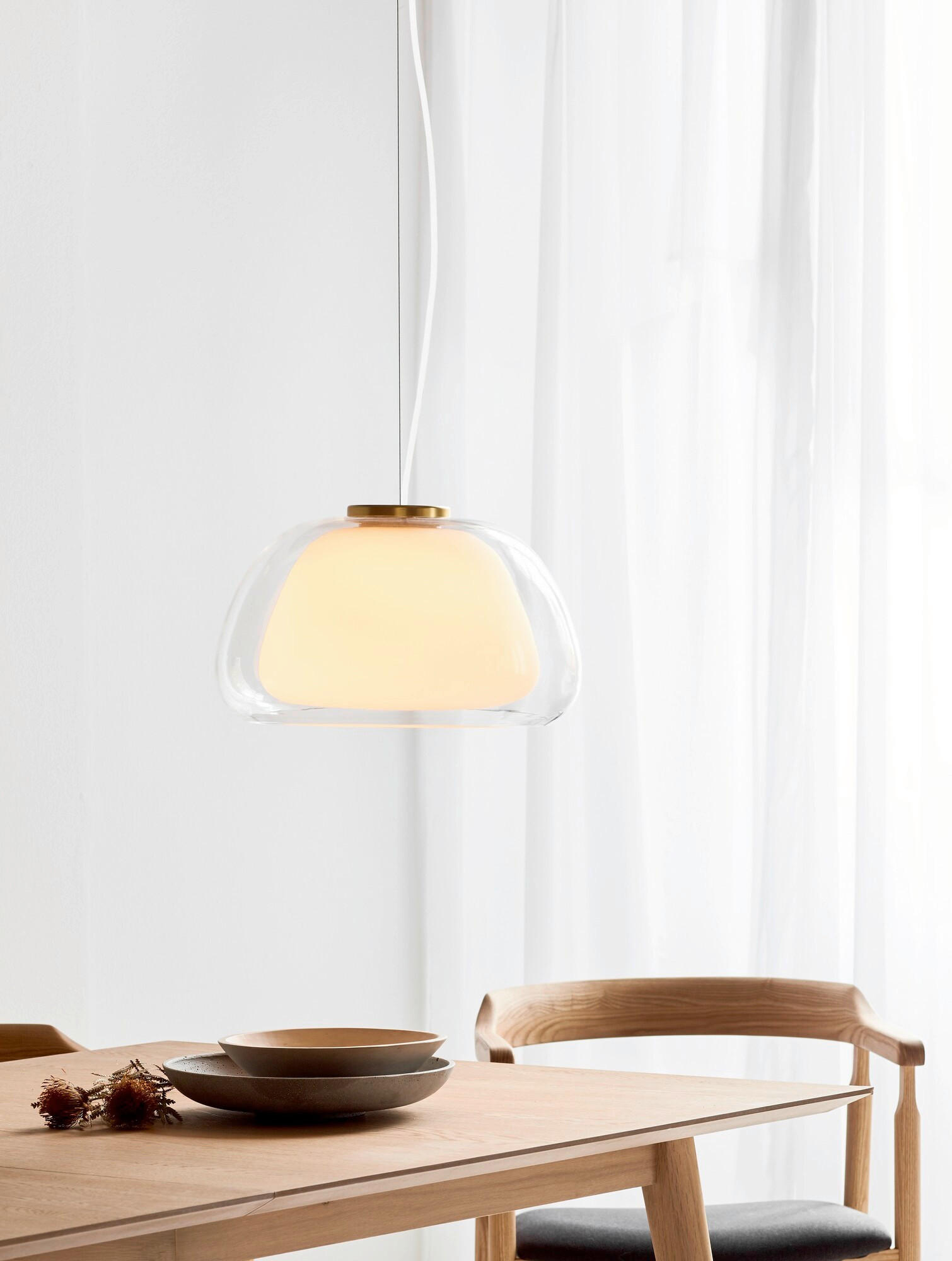 HÄNGELEUCHTE 39/22,8 cm   - Weiß, Design, Glas (39/22,8cm) - Nordlux
