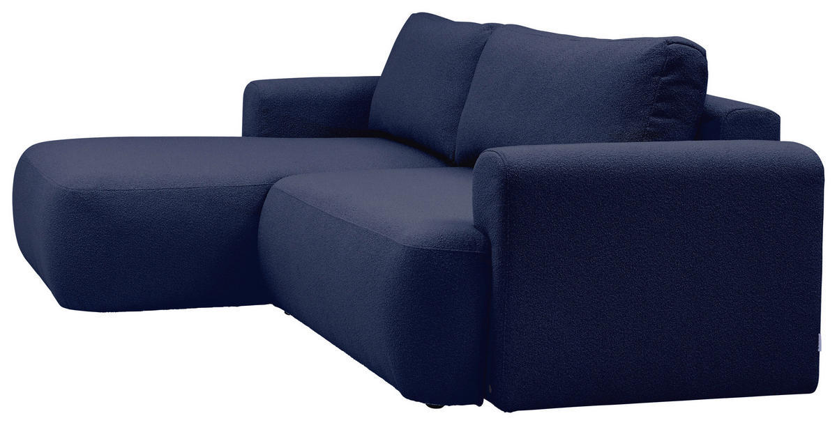 ECKSOFA Dunkelblau Bouclé Rücken echt, Rückenkissen  - Schwarz/Dunkelblau, KONVENTIONELL, Kunststoff/Textil (170/257cm) - Tom Tailor