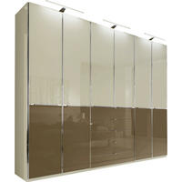 DREHTÜRENSCHRANK 300/236/62 cm 6-türig  - Chromfarben/Eichefarben, Design, Glas/Holzwerkstoff (300/236/62cm) - Novel