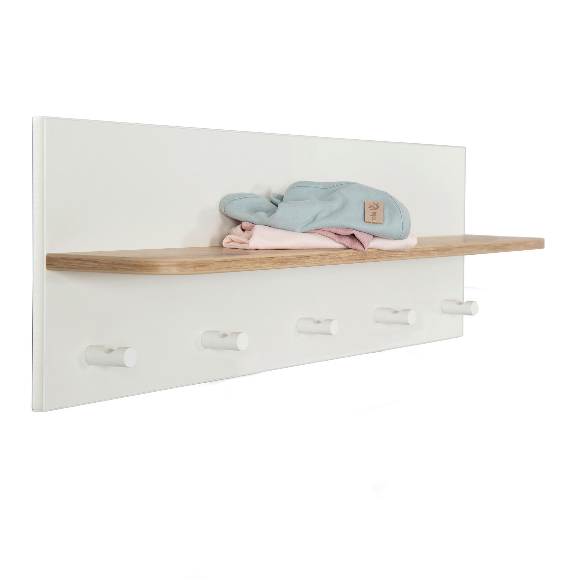 WANDBOARD Ava Weiß, Eiche Artisan  - Weiß/Eiche Artisan, Basics, Holz/Holzwerkstoff (90/29/16,5cm) - Roba