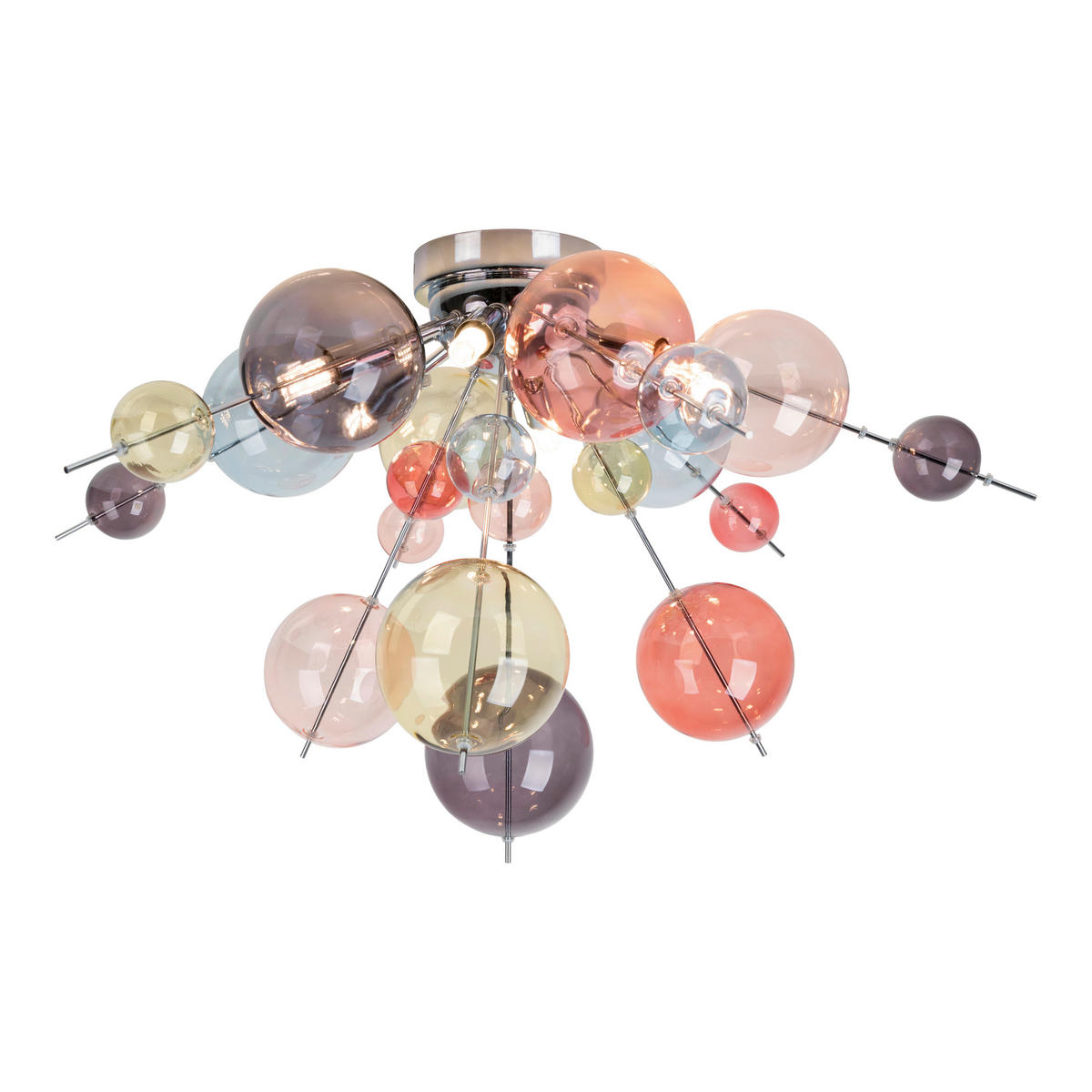 DECKENLEUCHTE  57/38 cm    - Chromfarben/Multicolor, Design, Glas/Metall (57/38cm) - Näve