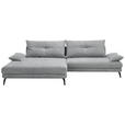 ECKSOFA Grau Flachgewebe  - Schwarz/Grau, Design, Textil/Metall (176/294cm) - Carryhome